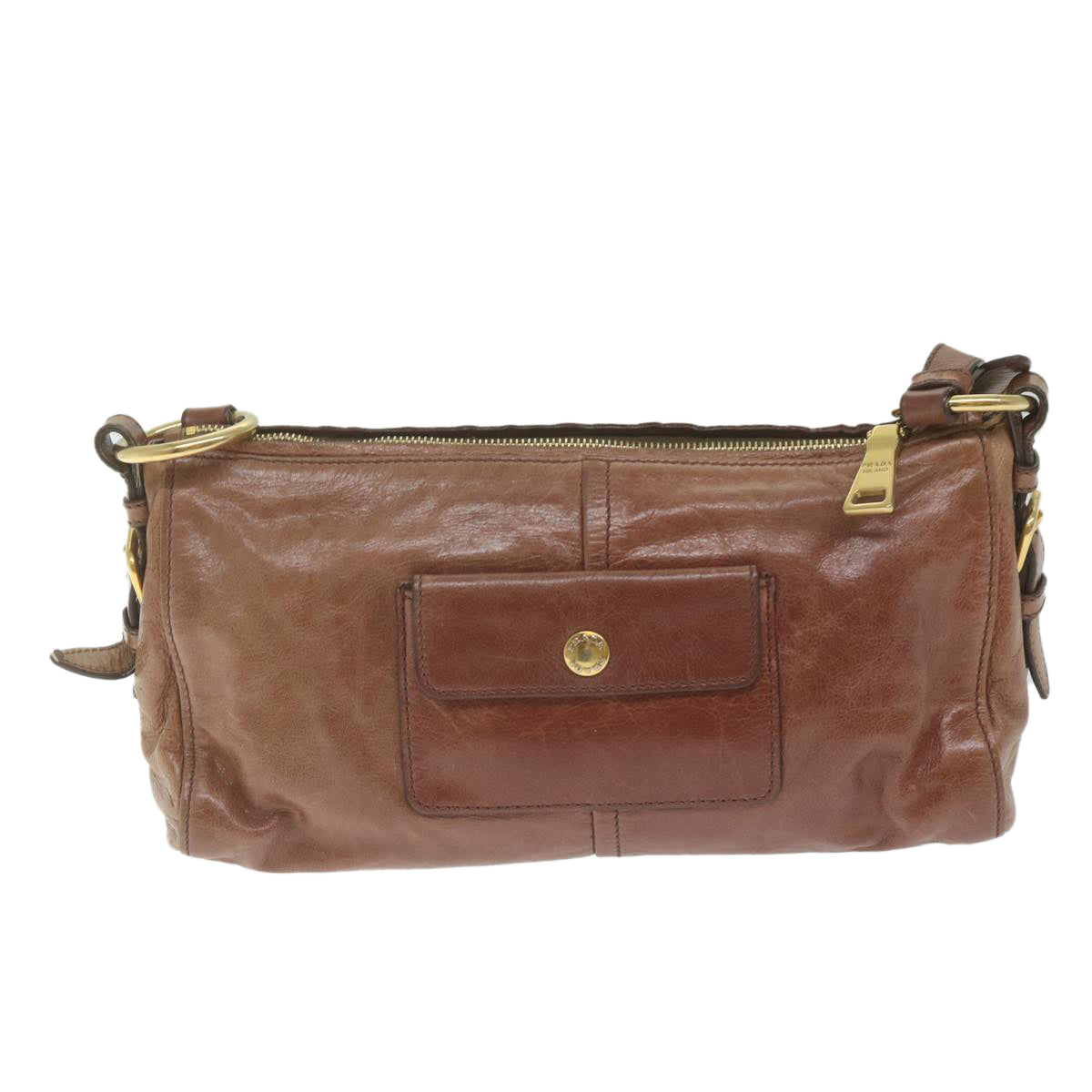PRADA Shoulder Bag Leather Brown bs10961