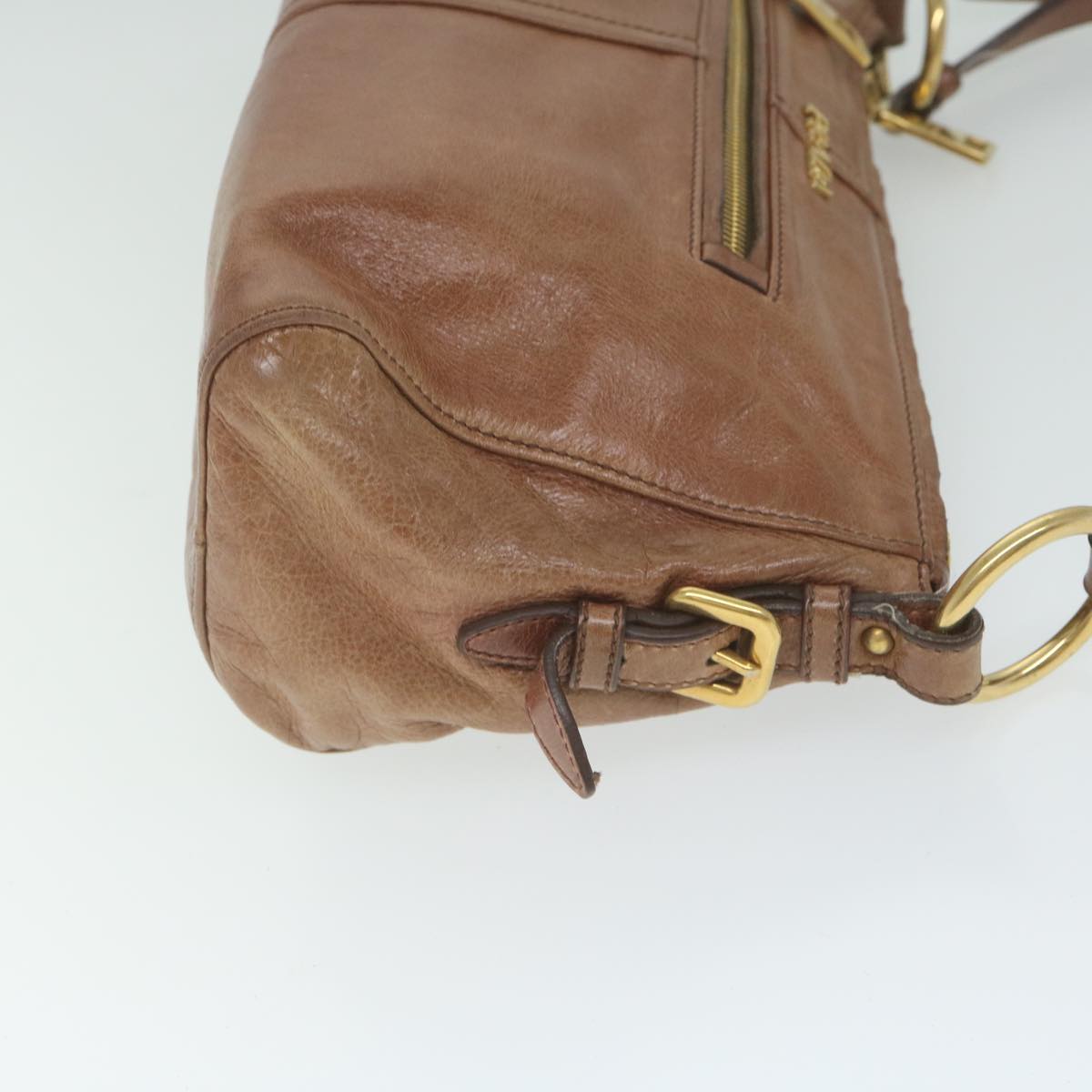 PRADA Shoulder Bag Leather Brown bs10961