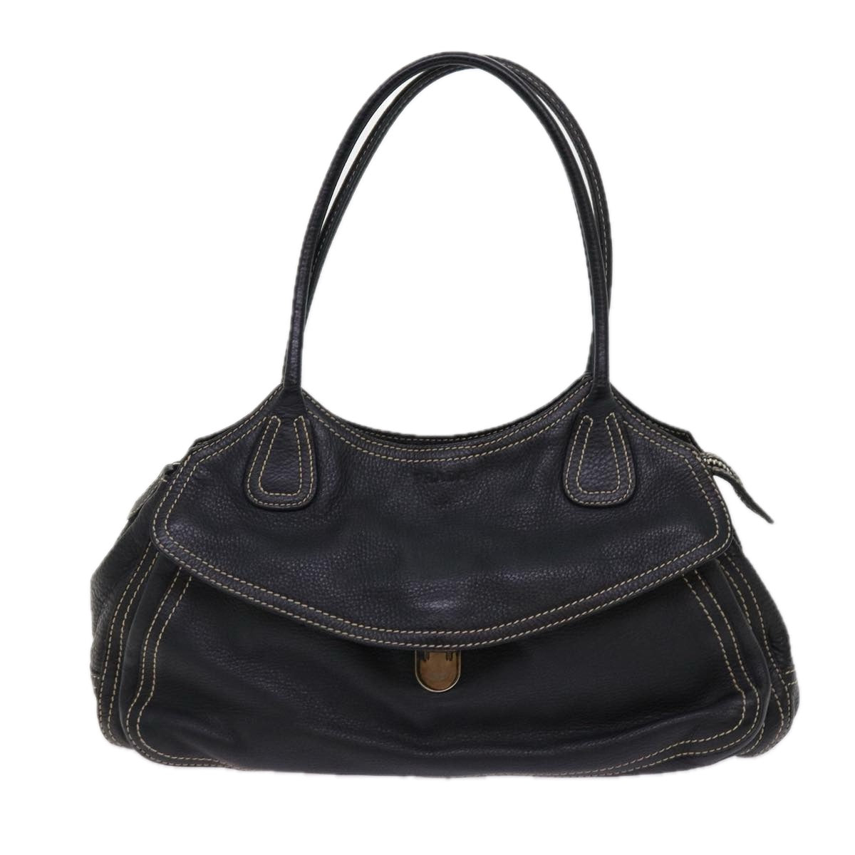 PRADA Shoulder Bag Leather Black bs10964