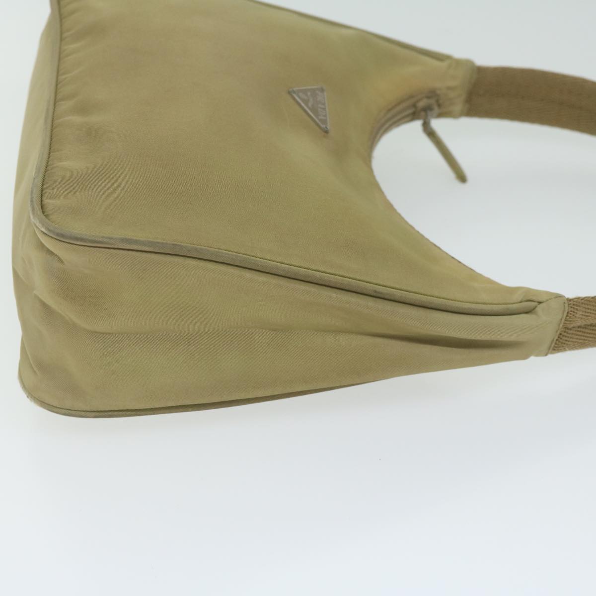 PRADA Hand Bag Nylon Beige bs10991