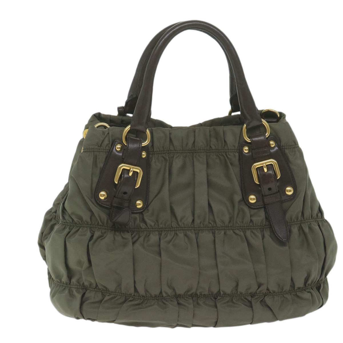 PRADA Hand Bag Nylon 2way Khaki bs11075