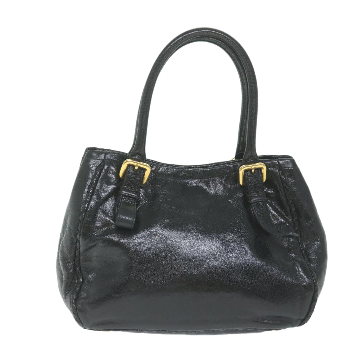 PRADA Hand Bag Leather Black bs11157