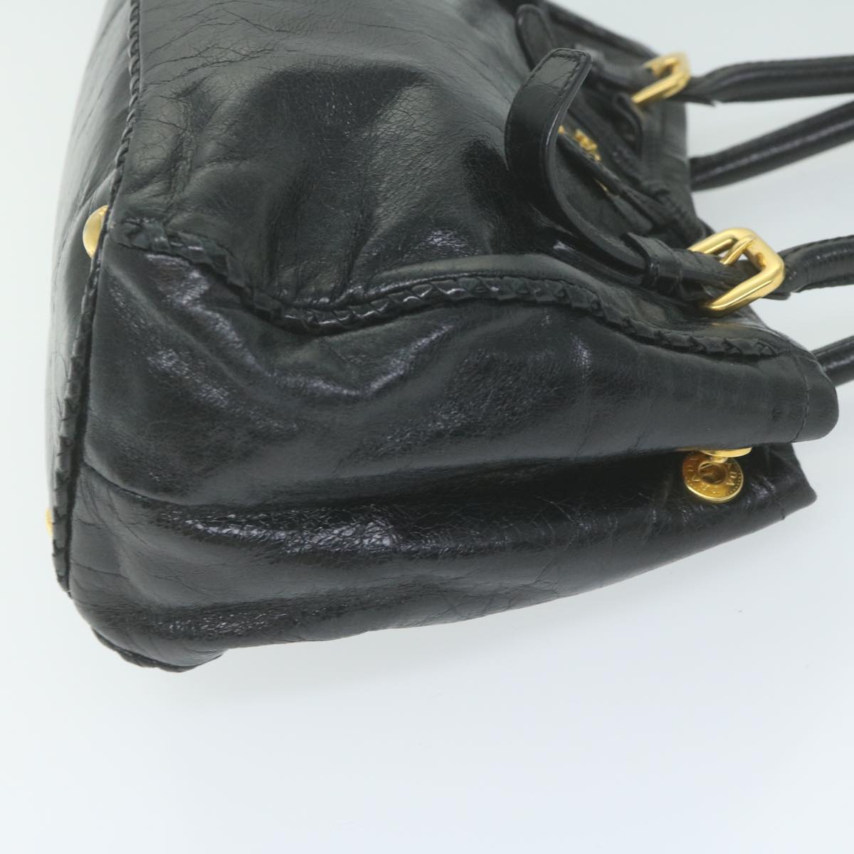 PRADA Hand Bag Leather Black bs11157