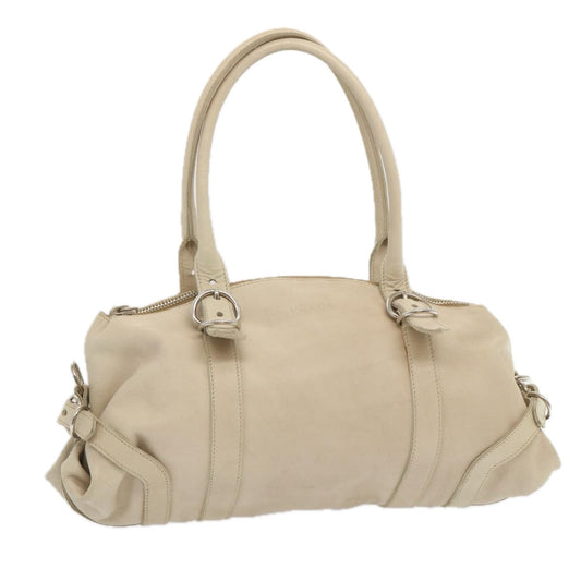 PRADA Shoulder Bag Leather Beige  bs11264
