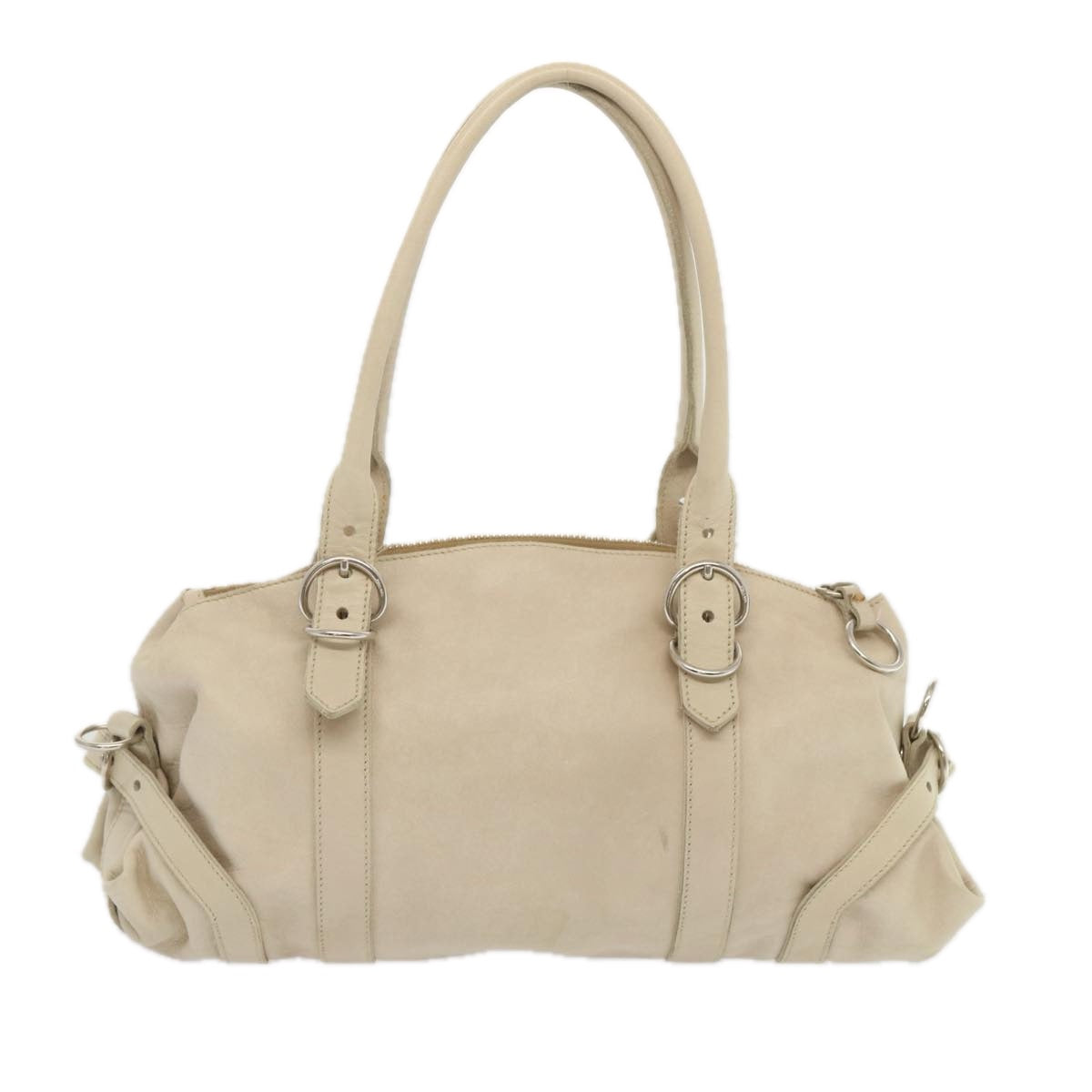 PRADA Shoulder Bag Leather Beige  bs11264