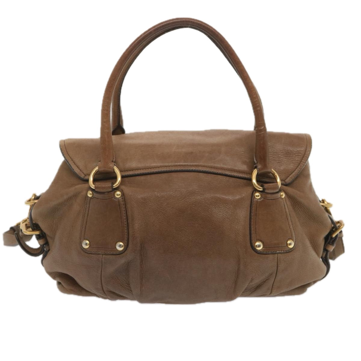 PRADA Shoulder Bag Leather 2way Brown  bs11266