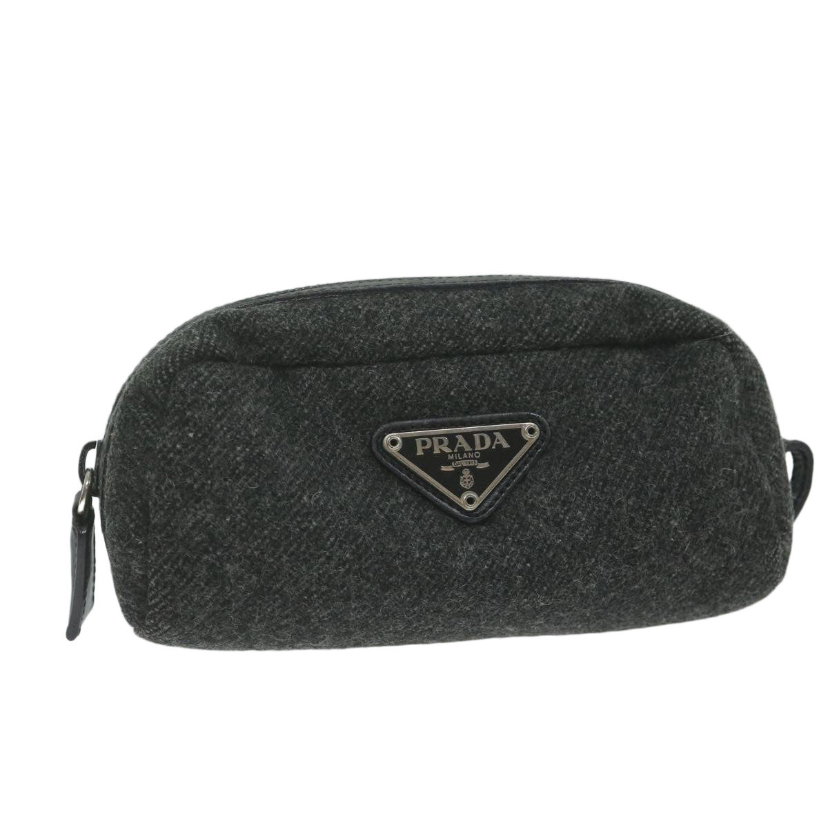 PRADA Pouch Wool Gray bs11292