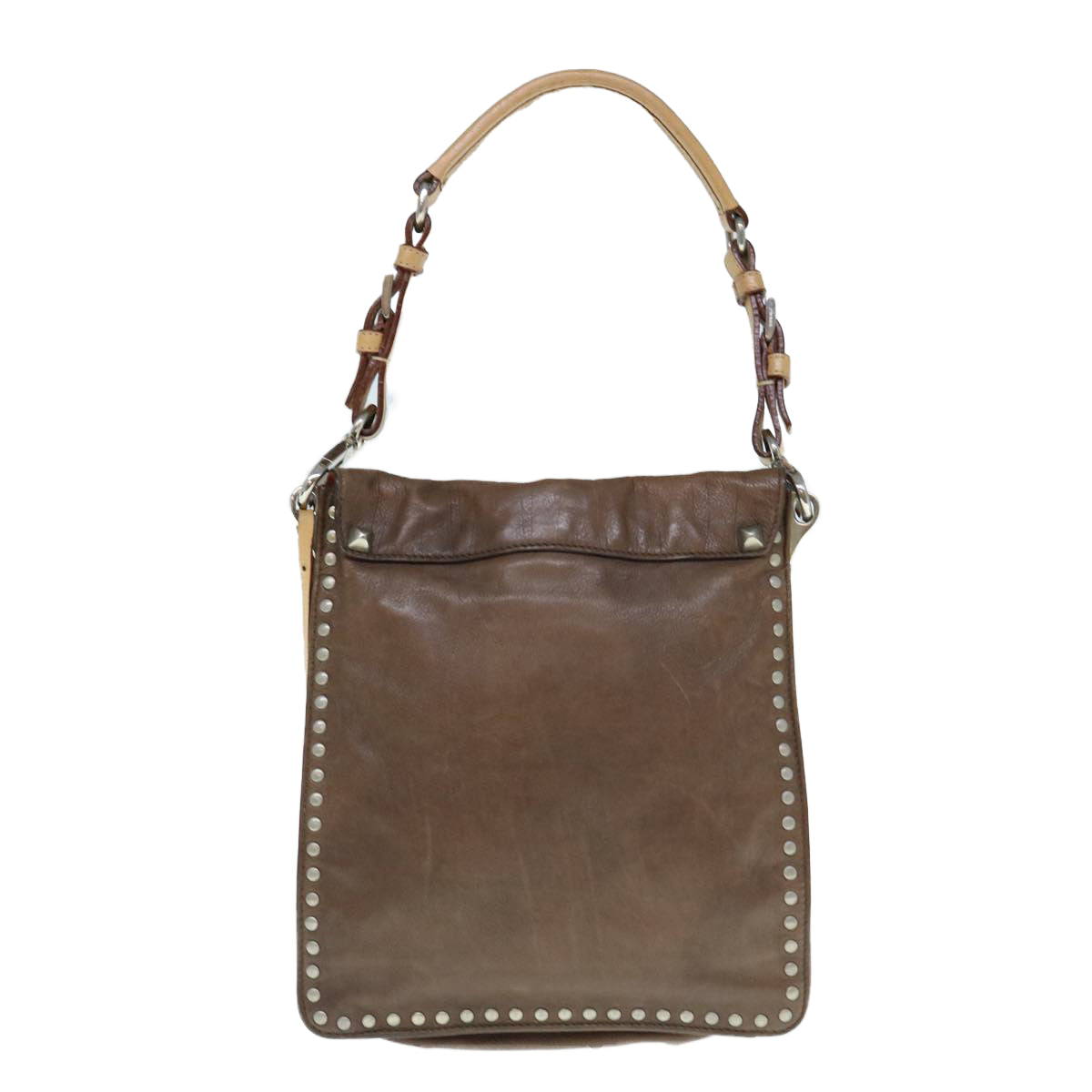 PRADA Shoulder Bag Leather Brown bs11385