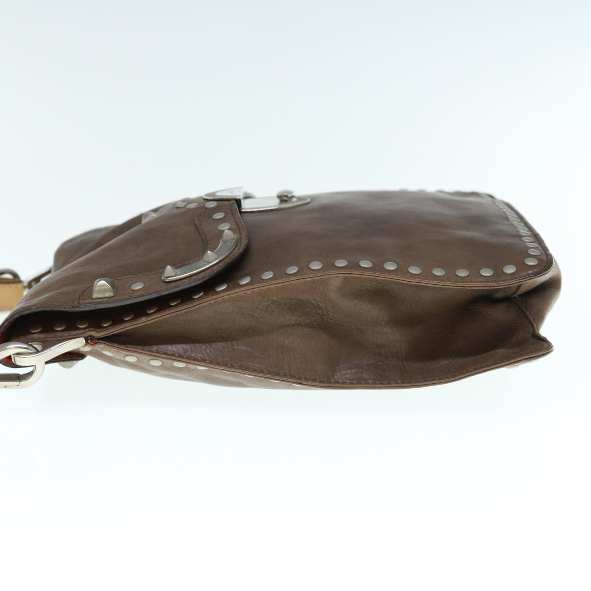 PRADA Shoulder Bag Leather Brown bs11385