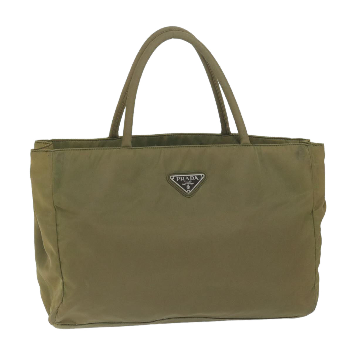 PRADA Hand Bag Nylon Khaki bs11655