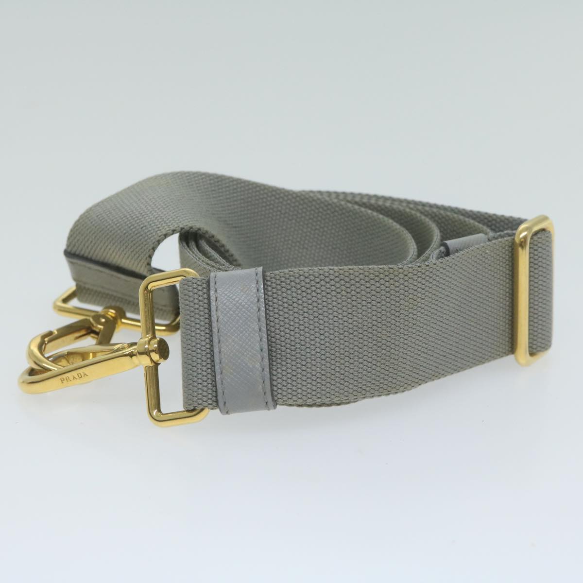 PRADA Adjustable Shoulder Strap Canvas 24.4""-42.9"" Gray bs11768