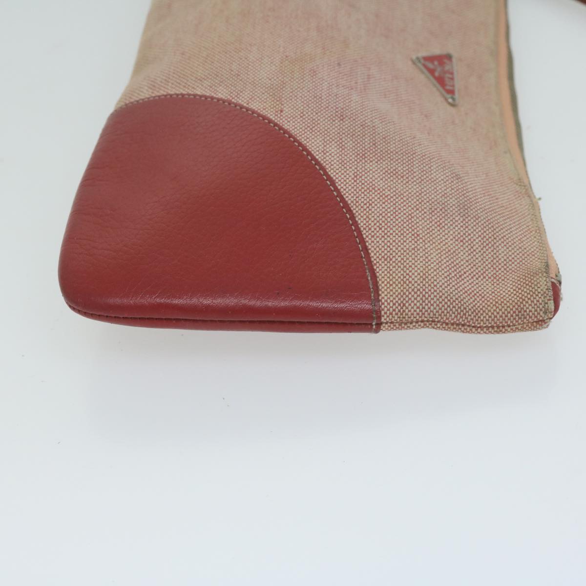 PRADA Pouch Canvas Red bs11777