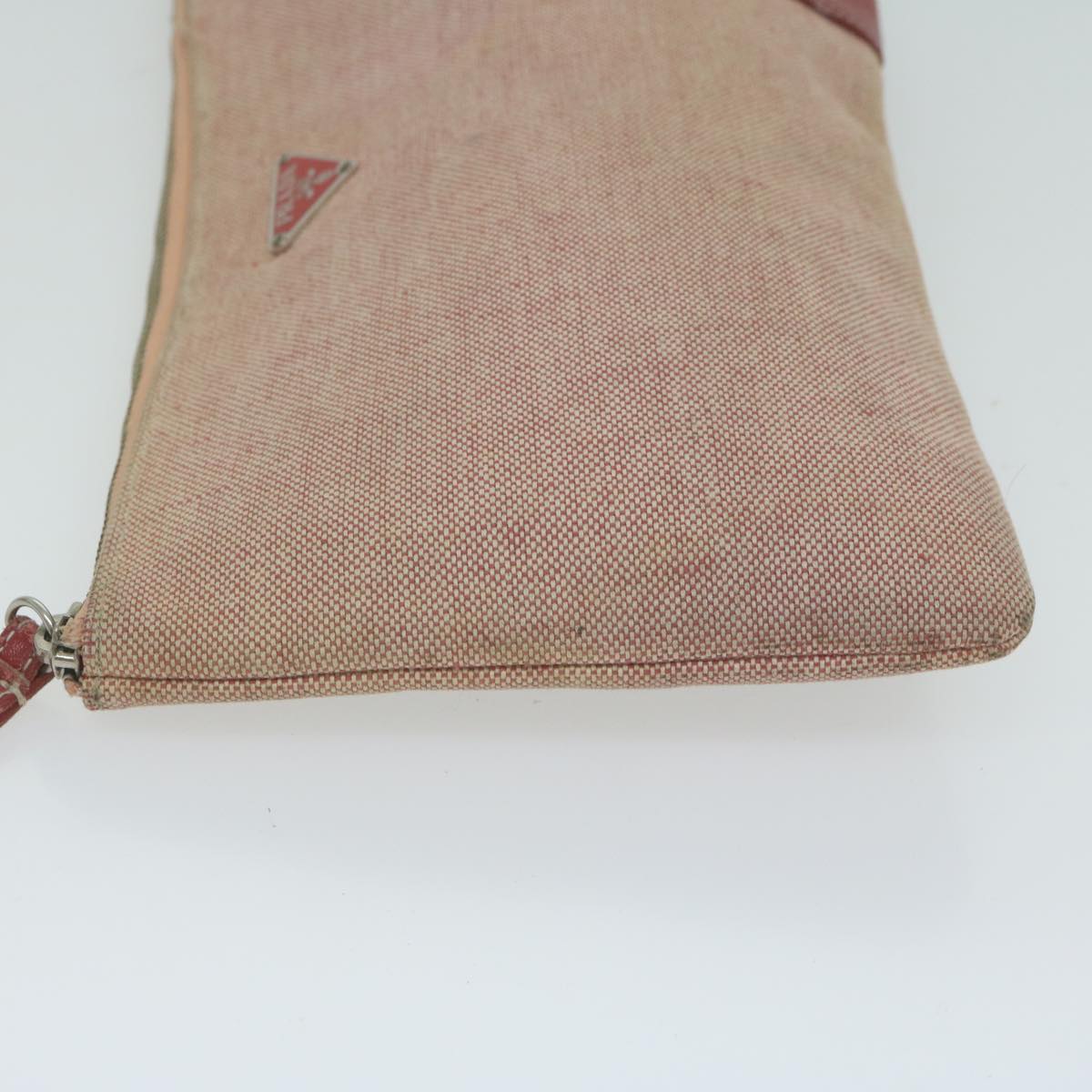 PRADA Pouch Canvas Red bs11777