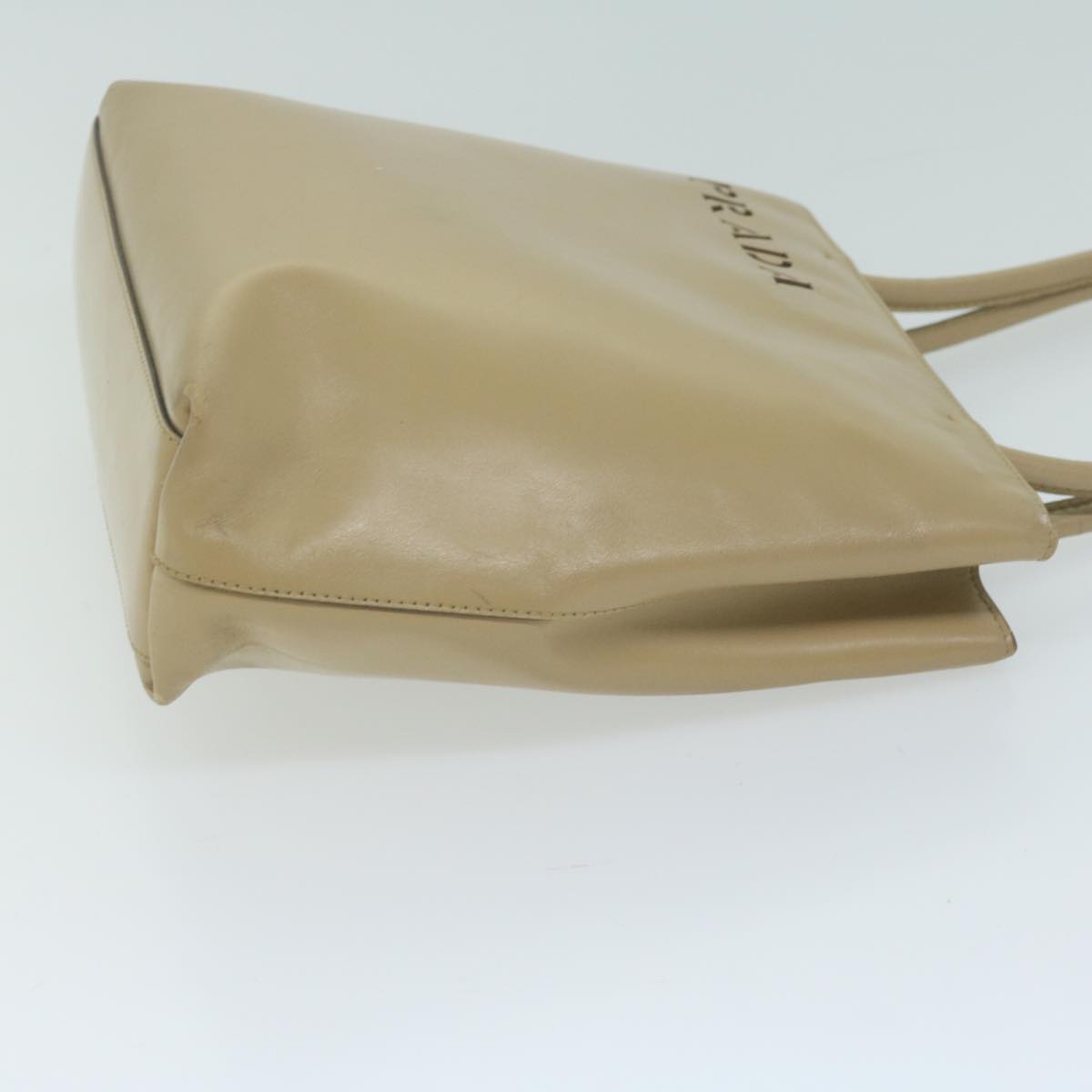 PRADA Shoulder Bag Leather Beige bs11849