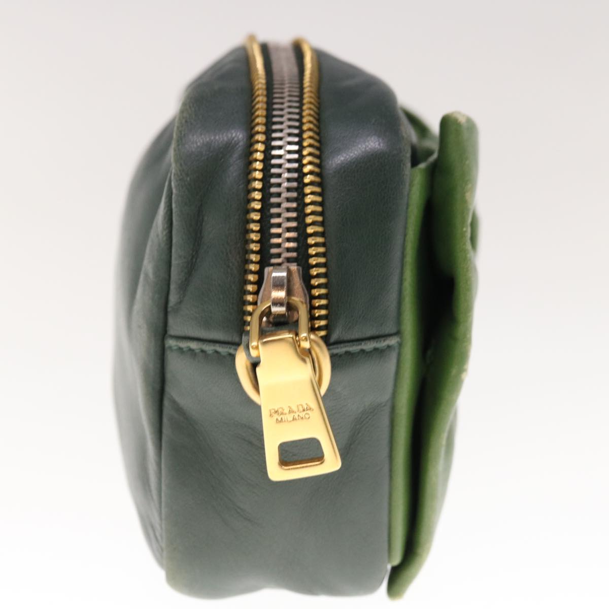 PRADA Shoulder Bag Leather Green bs11850