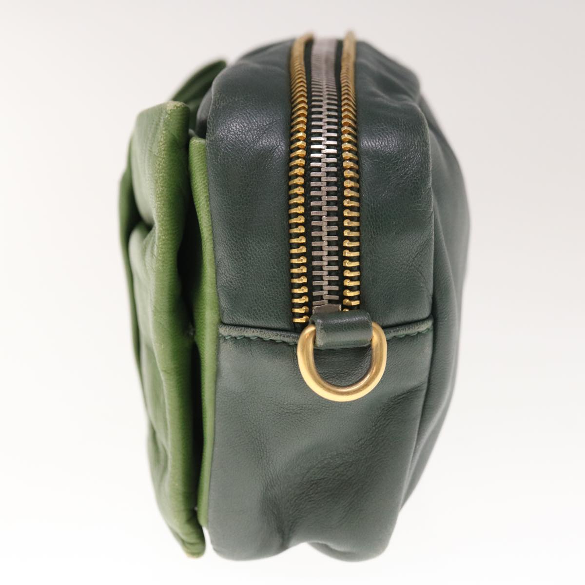 PRADA Shoulder Bag Leather Green bs11850
