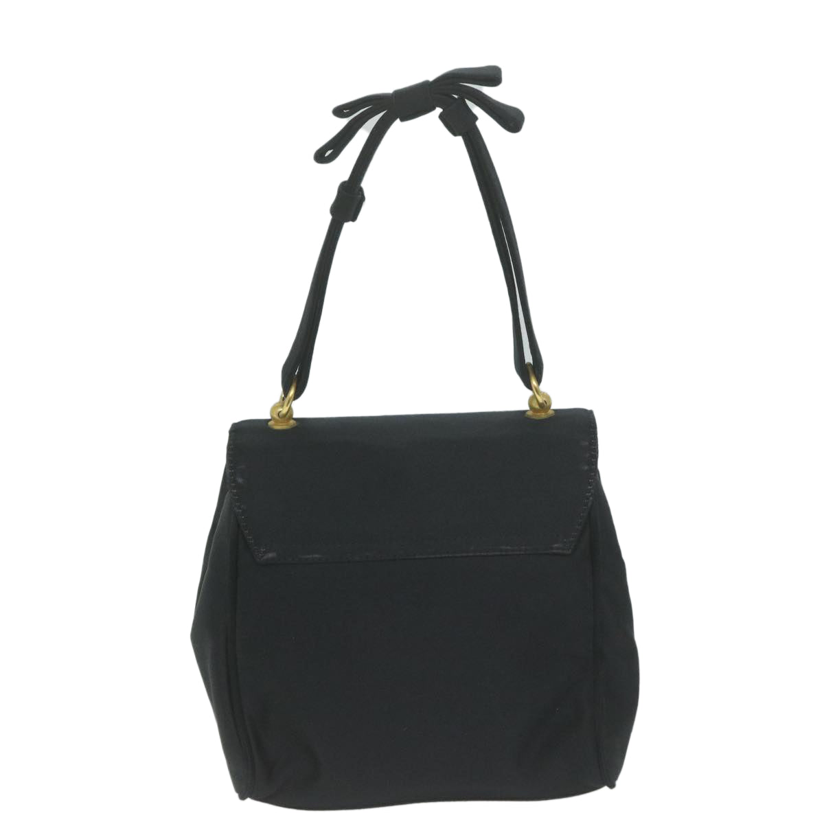 PRADA Hand Bag Satin Black bs11856