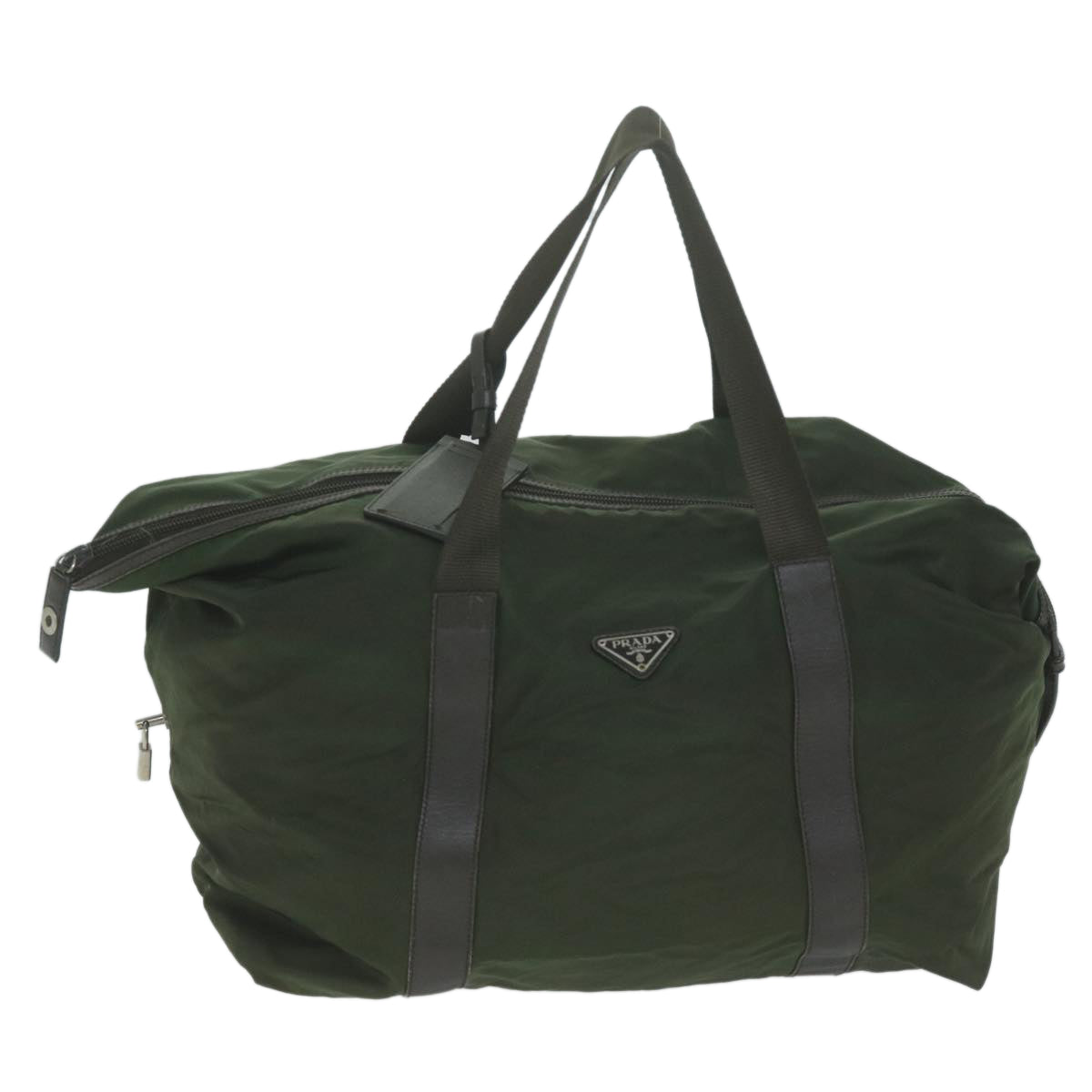 PRADA Boston Bag Nylon Green bs11886