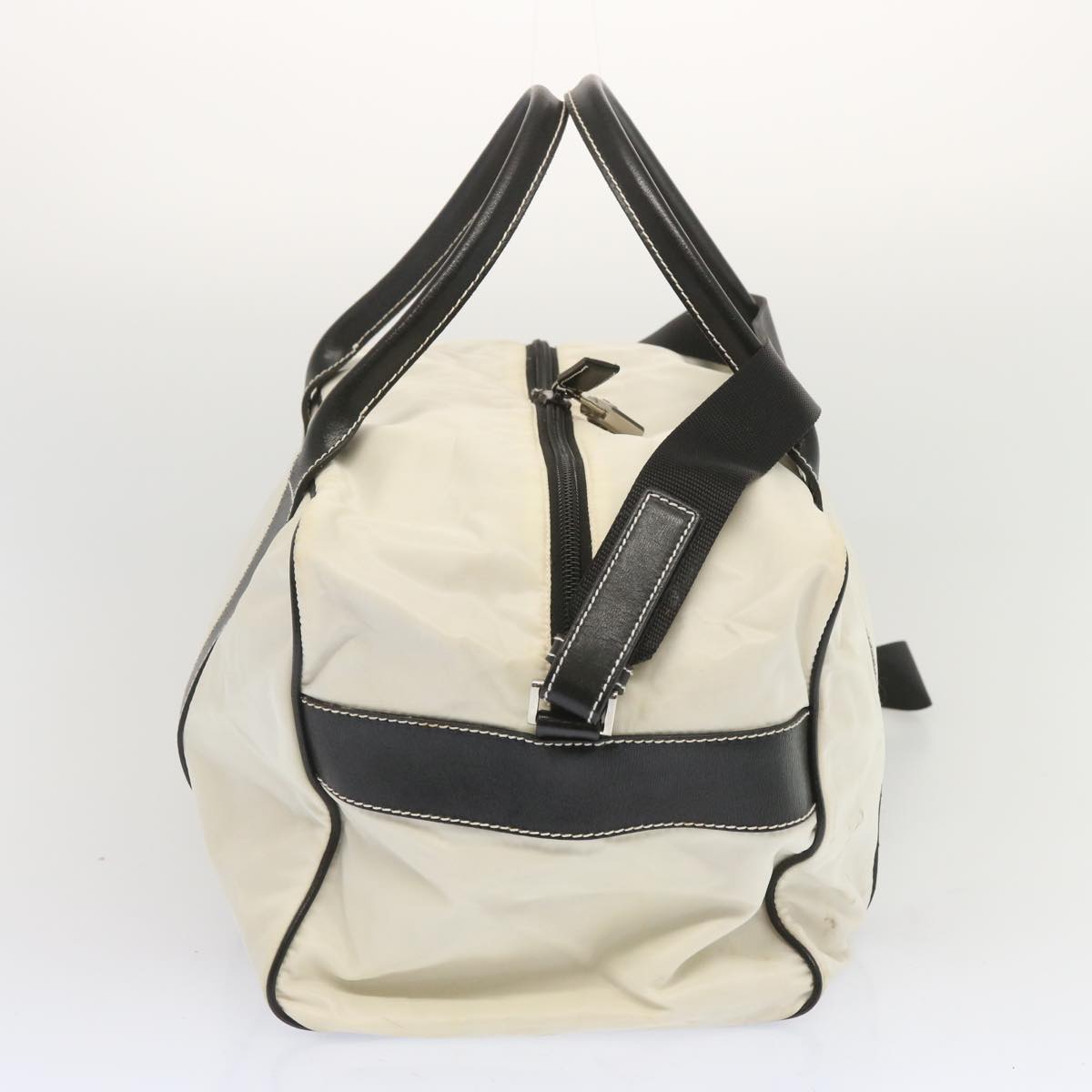 PRADA Boston Bag Nylon 2way White Black  bs12159