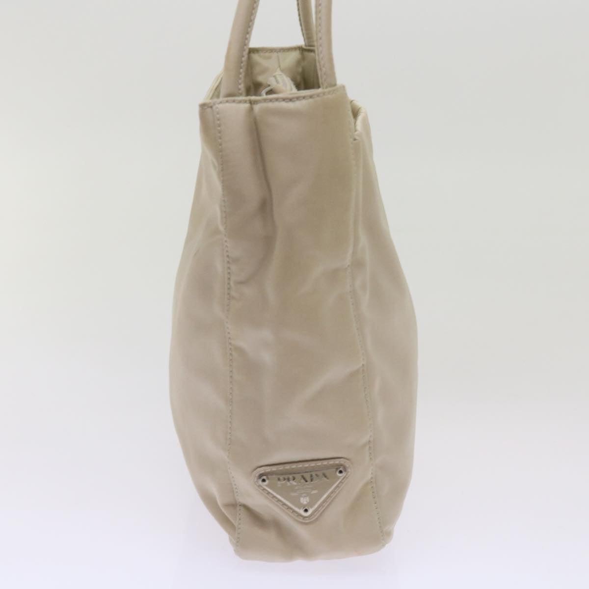 PRADA Hand Bag Nylon Beige  bs12390