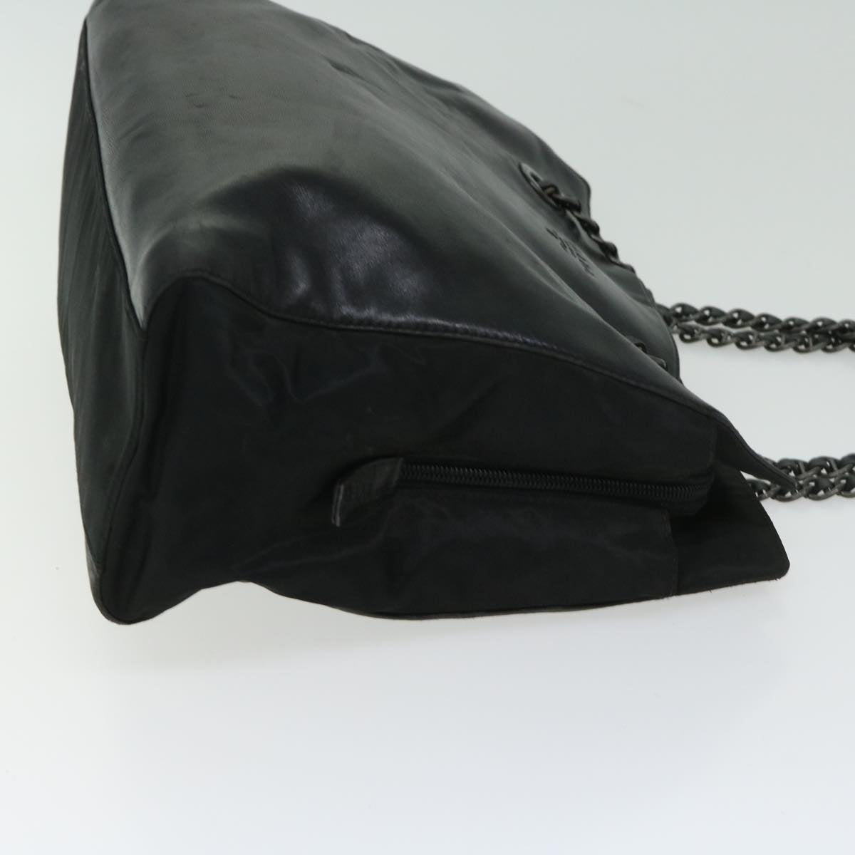 PRADA Chain Shoulder Bag Leather Black  bs12517