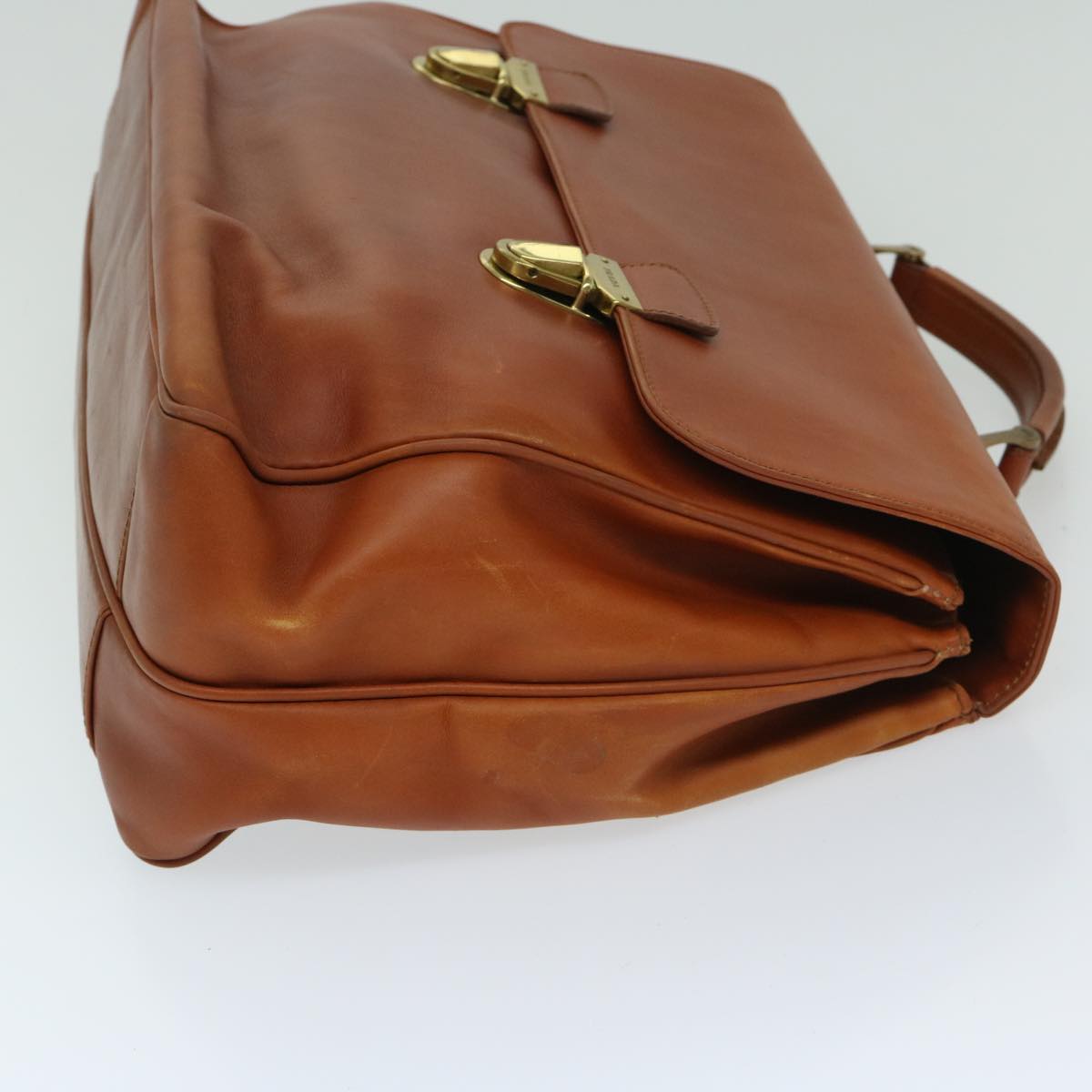 PRADA Hand Bag Leather Brown  bs12617