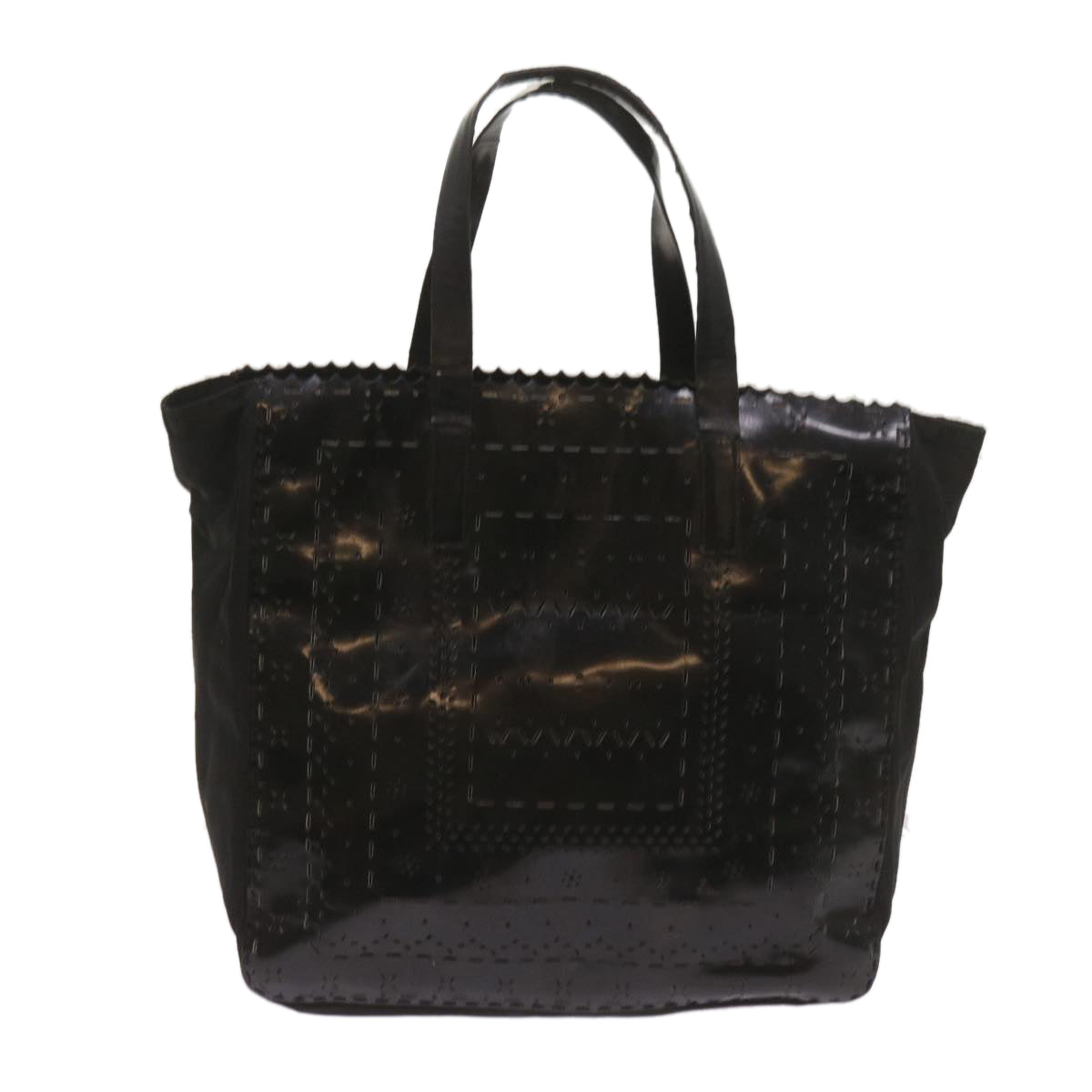 PRADA Hand Bag Nylon Leather Black  bs12637