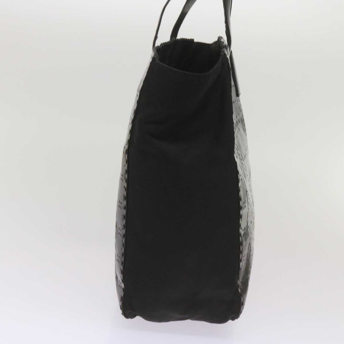 PRADA Hand Bag Nylon Leather Black  bs12637