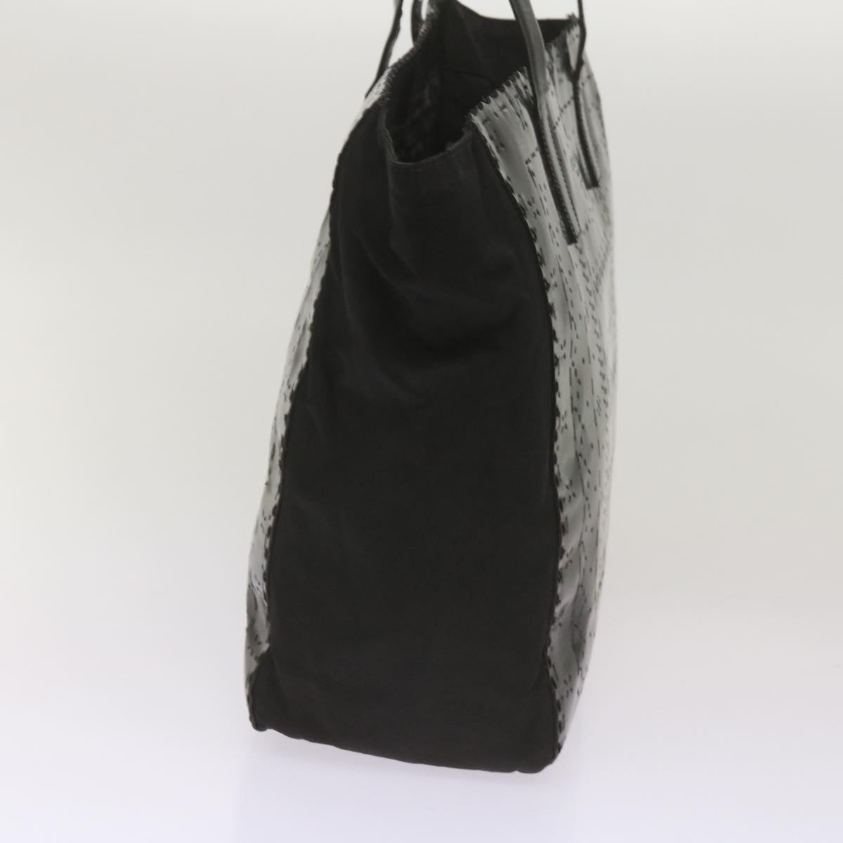 PRADA Hand Bag Nylon Leather Black  bs12637