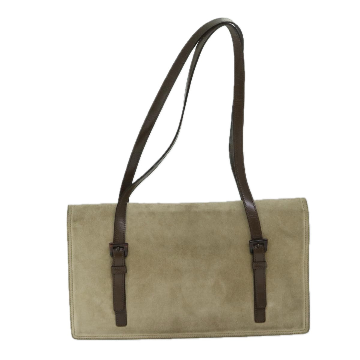 PRADA Shoulder Bag Suede Beige  bs12638