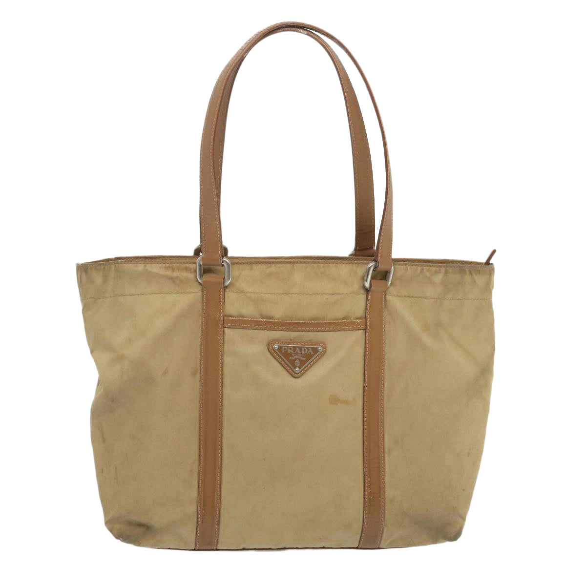 PRADA Tote Bag Nylon Beige  bs12803