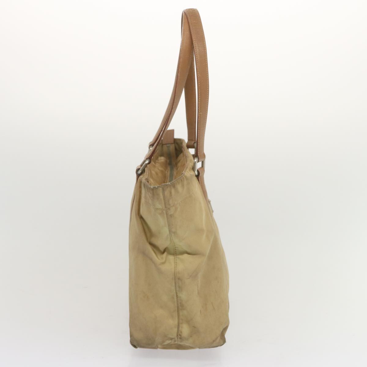 PRADA Tote Bag Nylon Beige  bs12803
