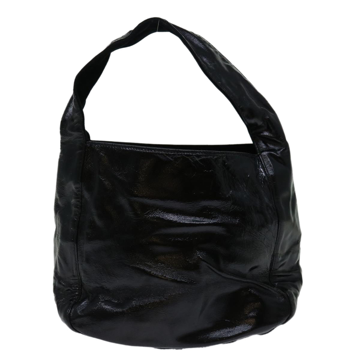 PRADA Hand Bag Patent leather Black bs12820