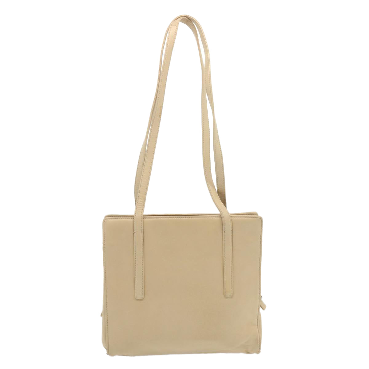 PRADA Shoulder Bag Leather Beige bs12822