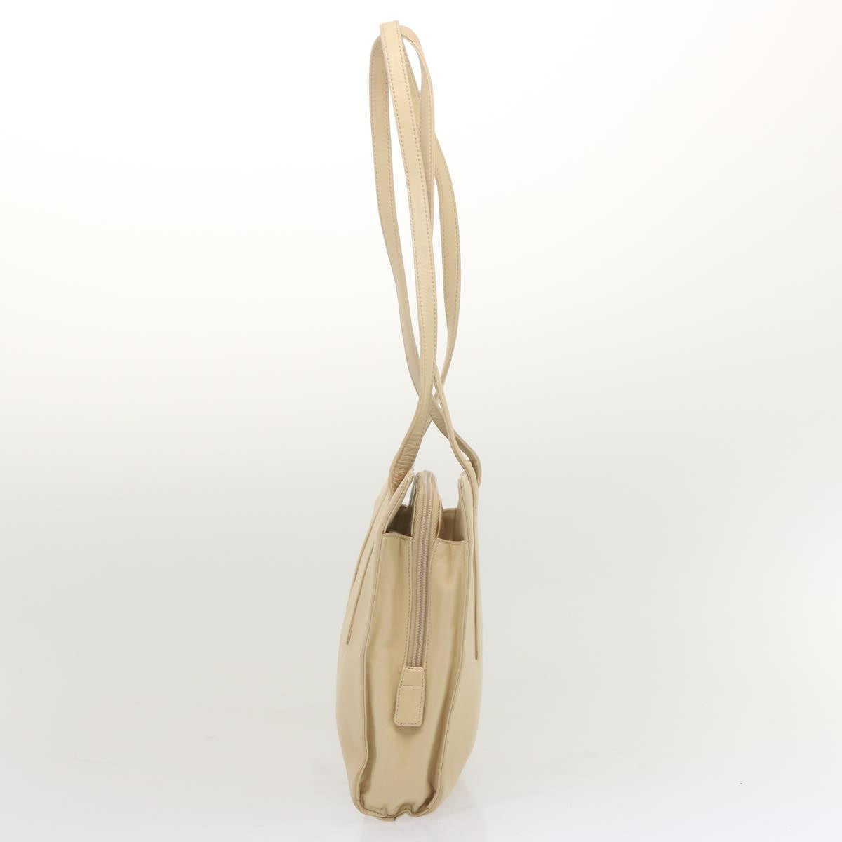 PRADA Shoulder Bag Leather Beige bs12822