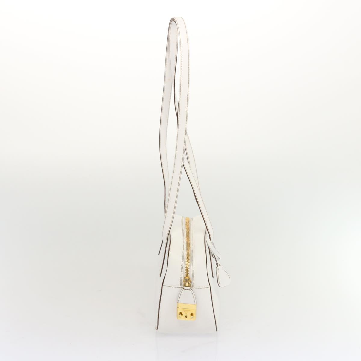 PRADA Safiano leather Shoulder Bag White  bs12825