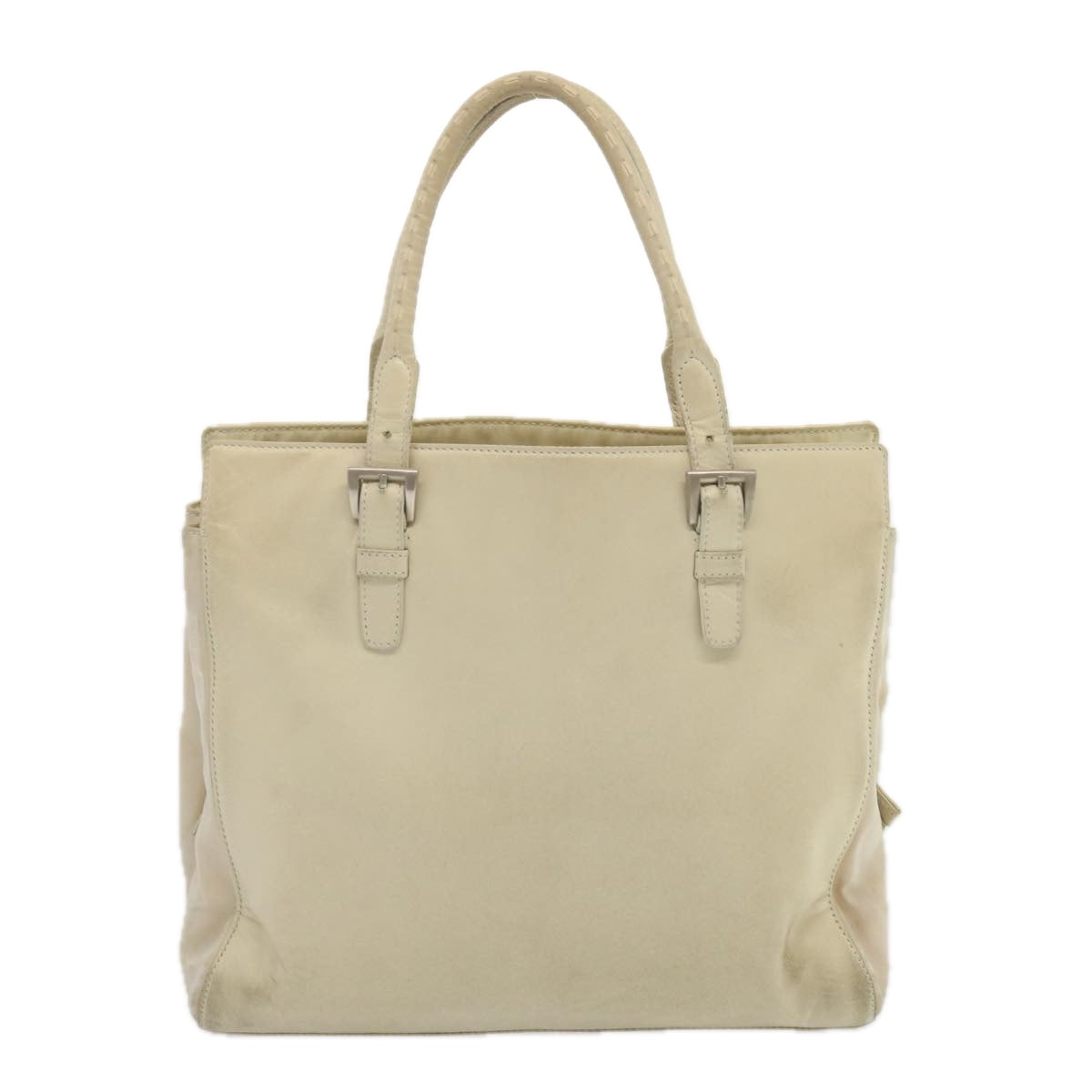 PRADA Hand Bag Leather Beige  bs12897