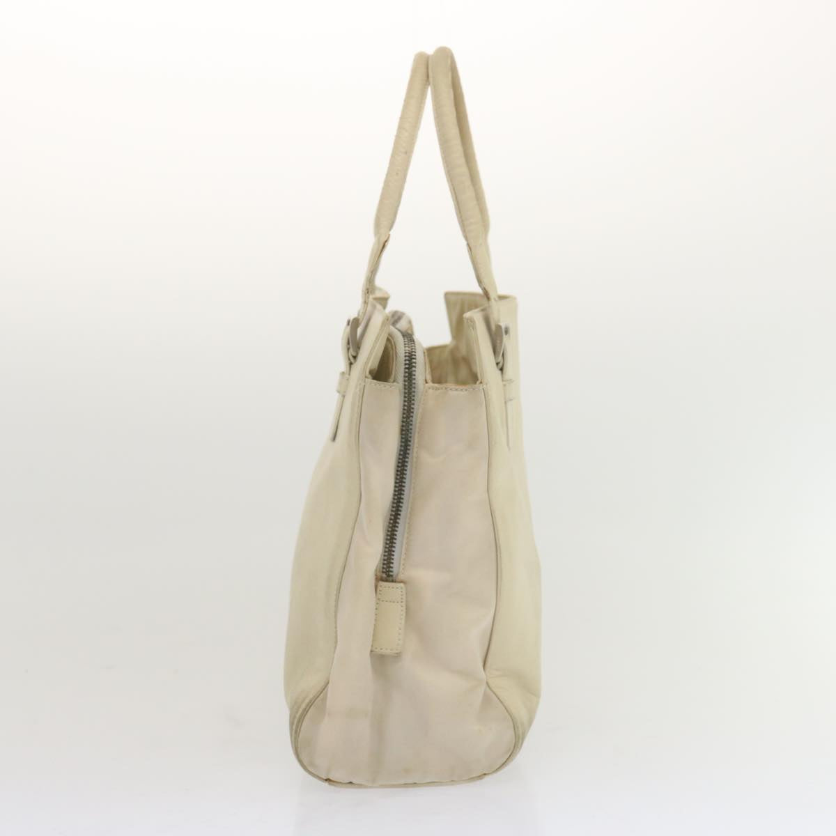 PRADA Hand Bag Leather Beige  bs12897