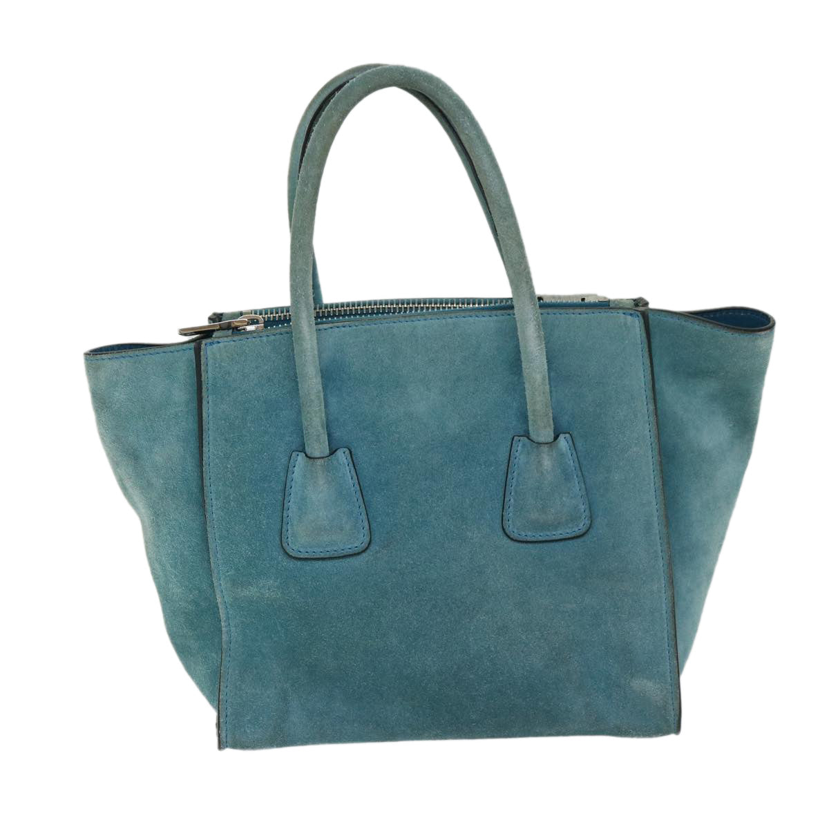 PRADA Hand Bag Suede 2way Blue  bs12928