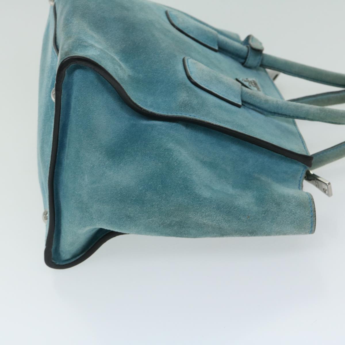 PRADA Hand Bag Suede 2way Blue  bs12928