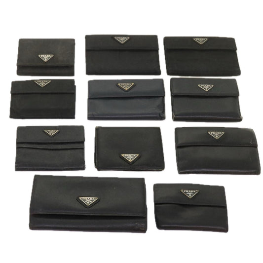 PRADA Wallet Leather nylon 11 pieces Black  bs12980