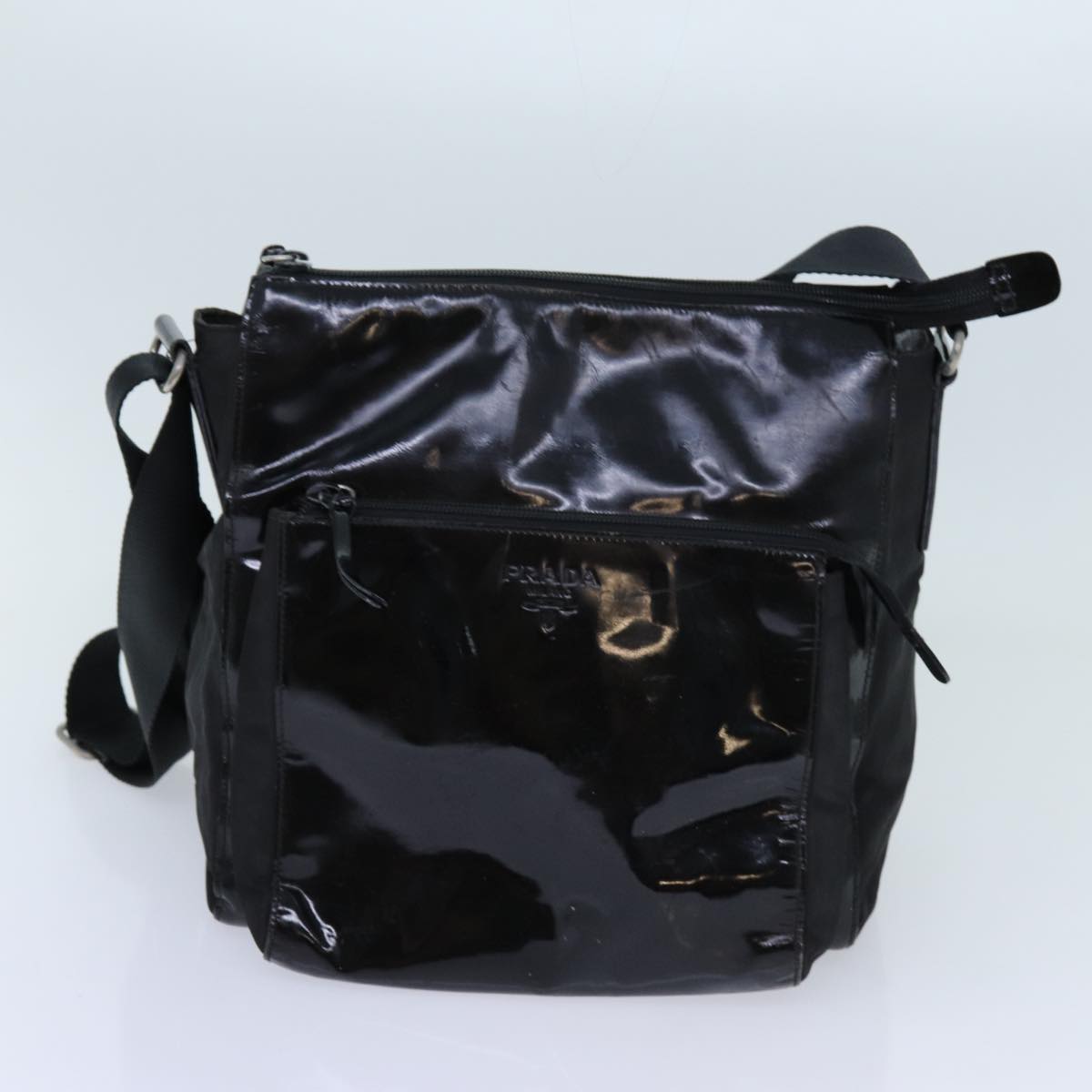 PRADA Celine Chain Shoulder Bag Leather 3Set Black bs13019