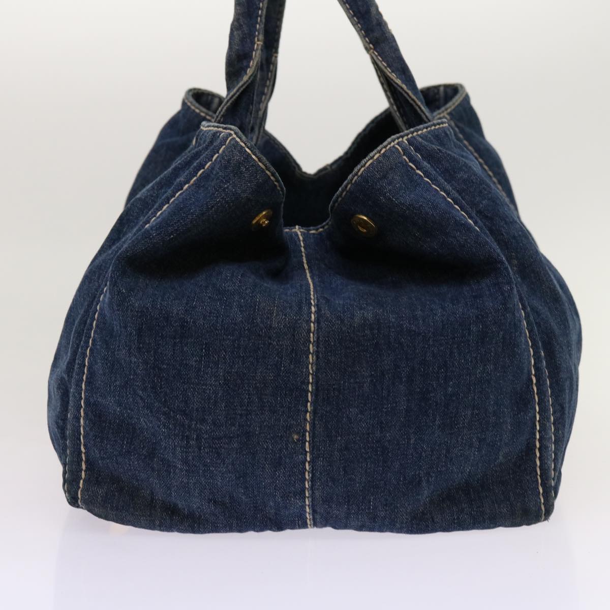 PRADA Canapa GM Hand Bag Denim Blue bs13077