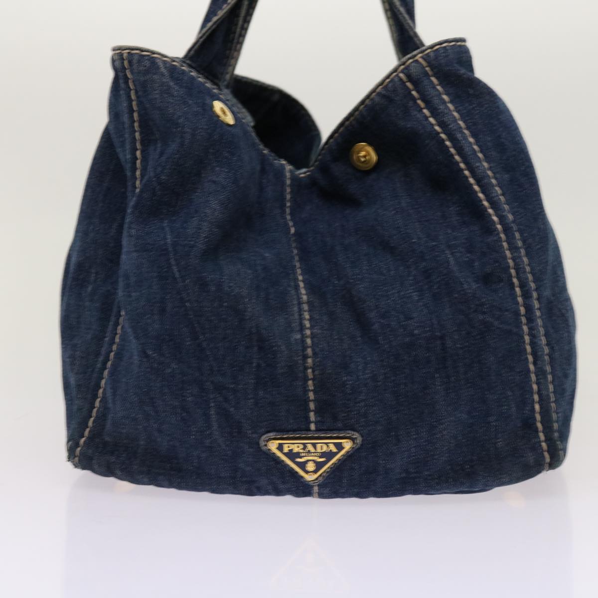 PRADA Canapa GM Hand Bag Denim Blue bs13077