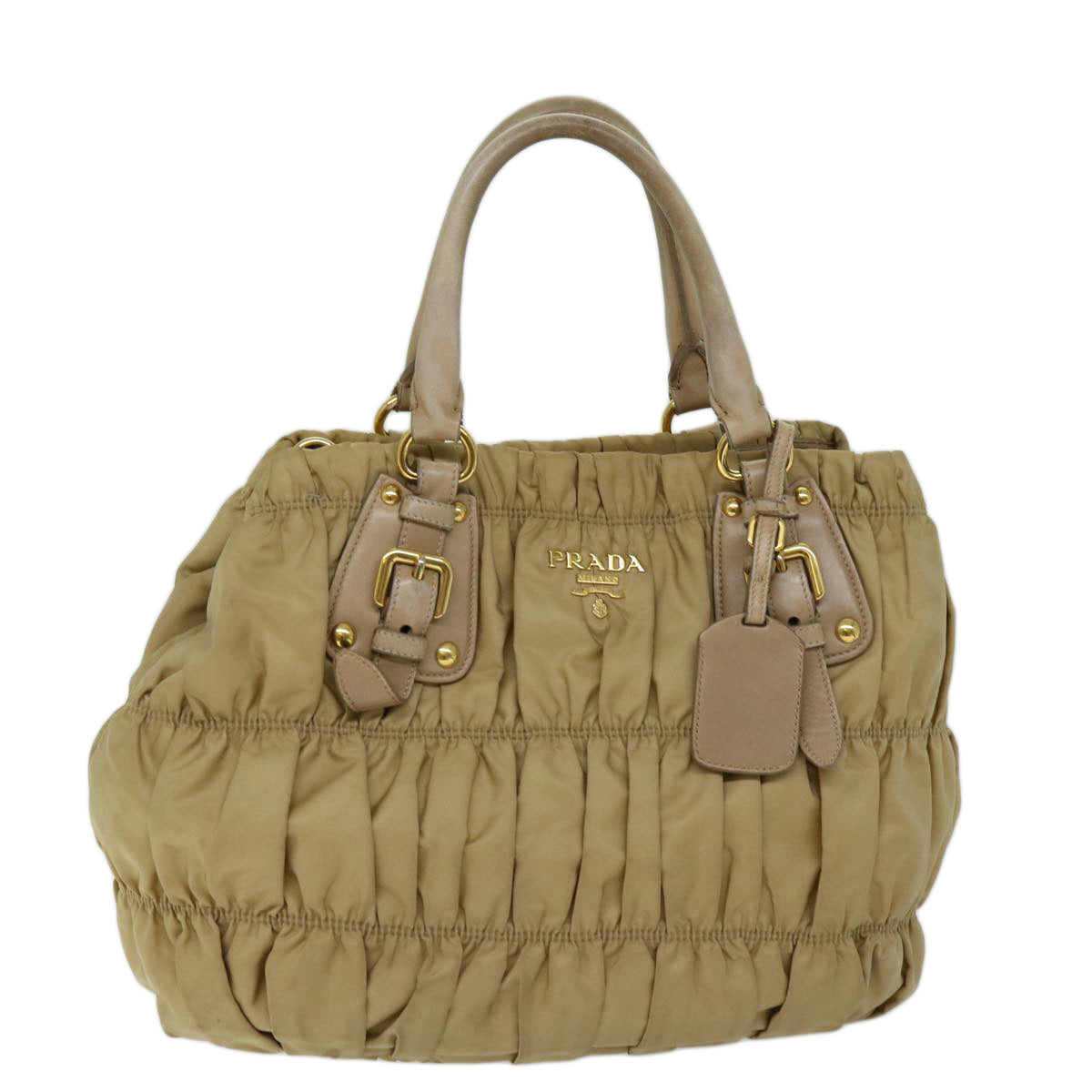 PRADA Hand Bag Nylon 2way Beige  bs13154