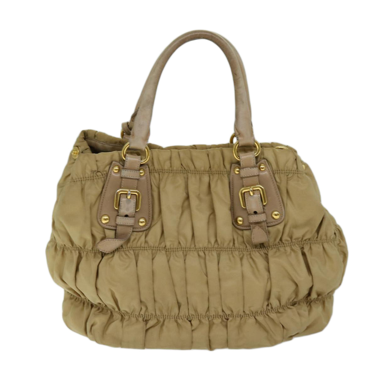 PRADA Hand Bag Nylon 2way Beige  bs13154