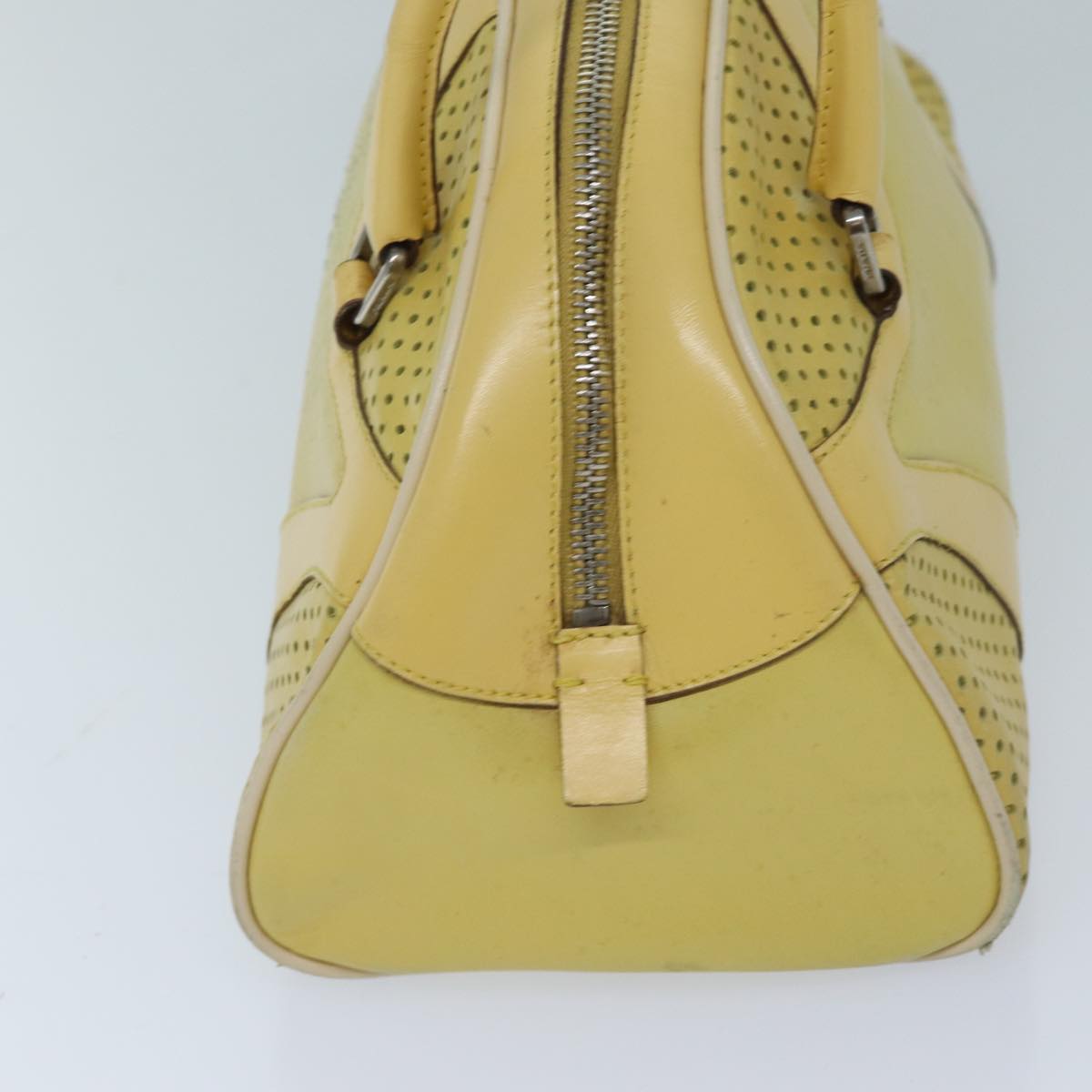 PRADA Hand Bag Leather Yellow bs13198