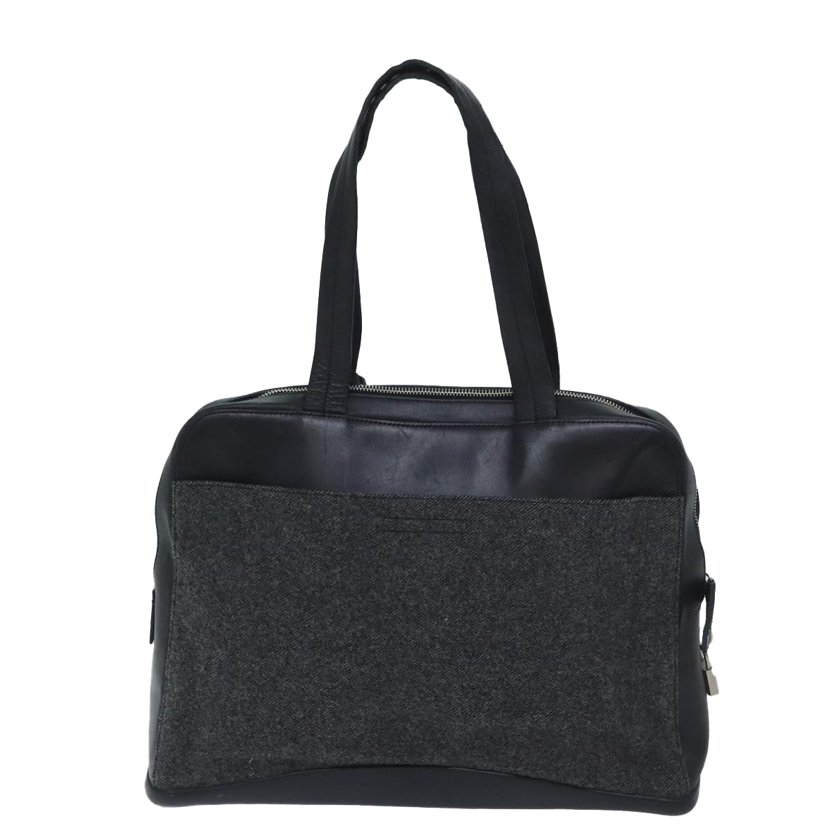 PRADA Hand Bag Wool Gray bs13323