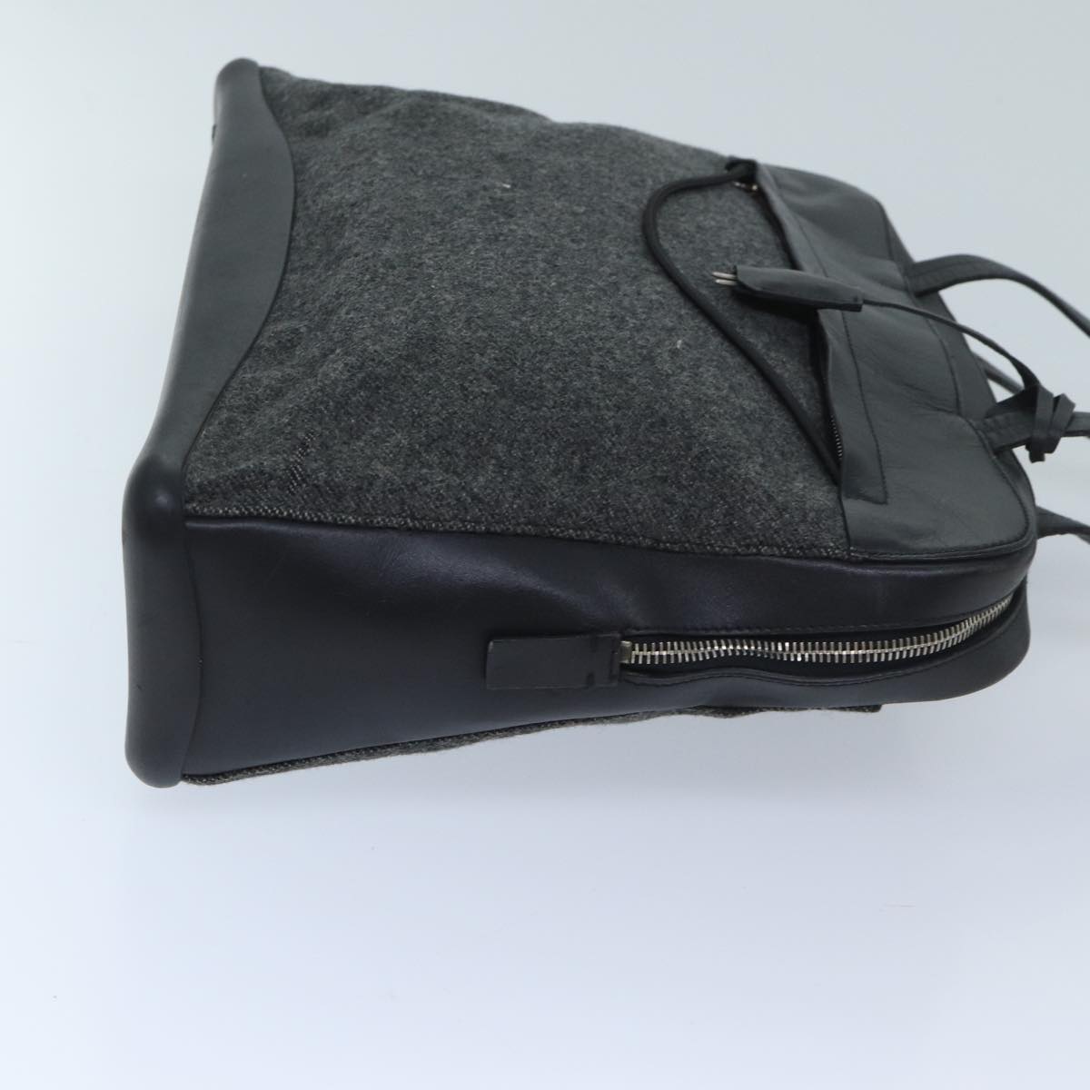 PRADA Hand Bag Wool Gray bs13323