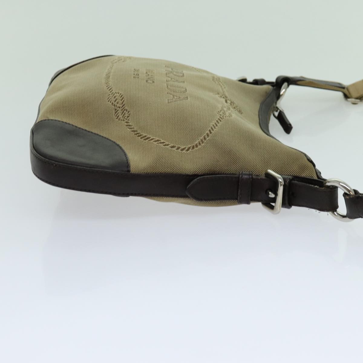 PRADA Shoulder Bag Canvas Beige bs13413